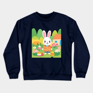 Pippity-Pop Bunny: Filling the Garden with Eggs Crewneck Sweatshirt